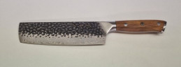 Nakiri Messer aus handgeschmiedetem Damaststahl von Jaws Schwert Shop