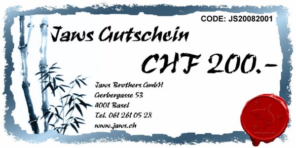 CHF200.-GutscheinvonJawsSchwertShop